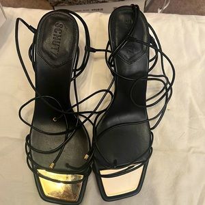 Black, strapy worn once Schutz sandal